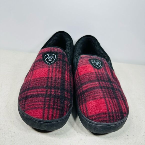 Ariat Lincoln Slippers Men’s Red Plaid Size 9M - Picture 3 of 7